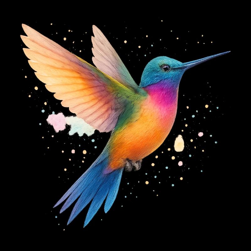 Colibri arc-en-ciel dansant