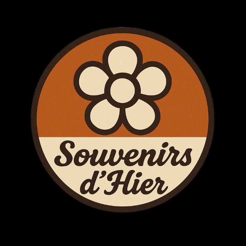 70s style badge (floral pattern)