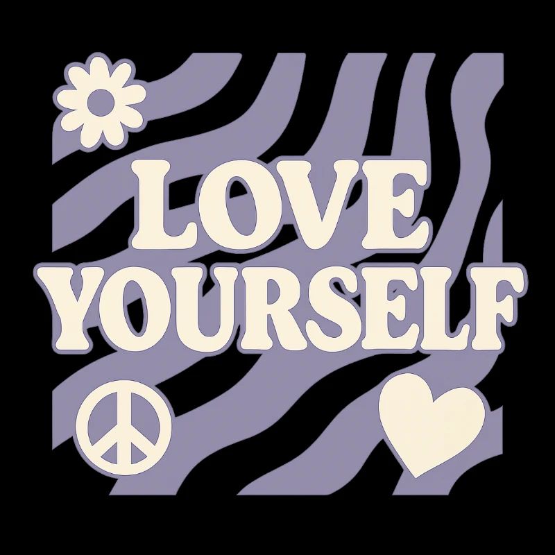 Love Yourself – Retro Design mit Zeichen