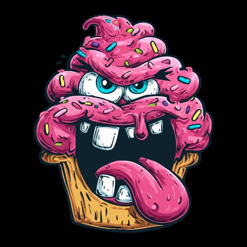 Durchgeknallter Cupcake.