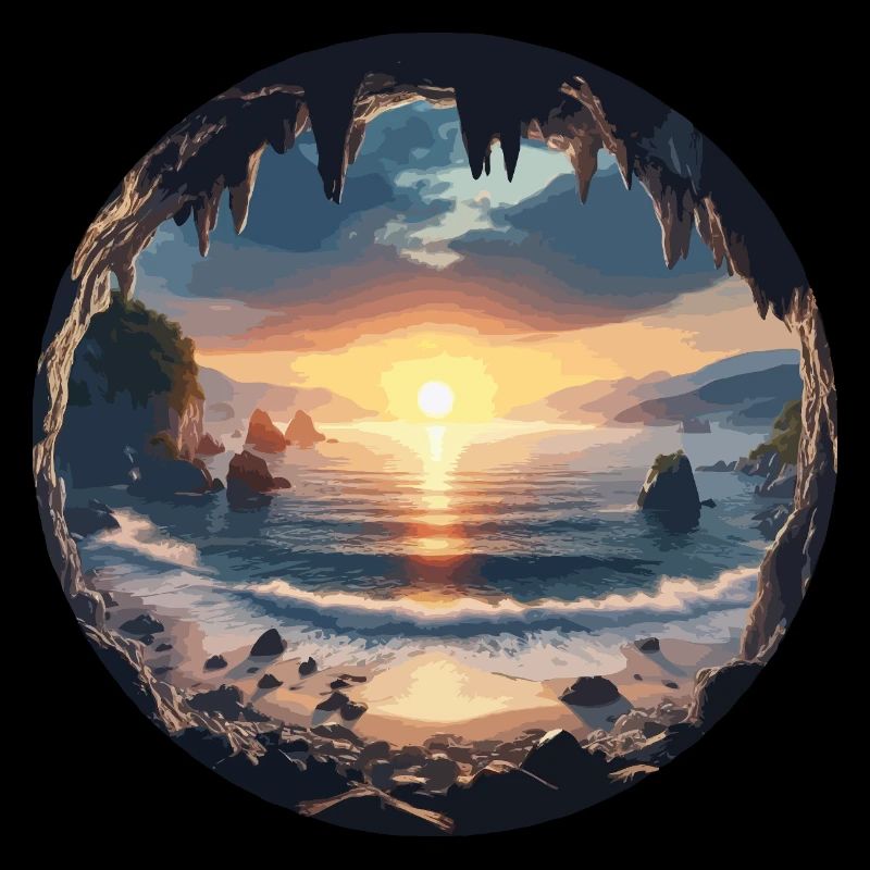 Coucher de soleil sur la côte mystique