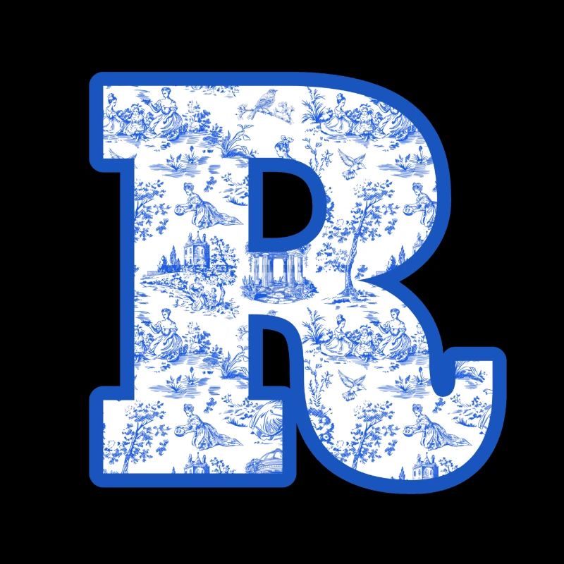 Buchstabe r blaue Chinoiserie