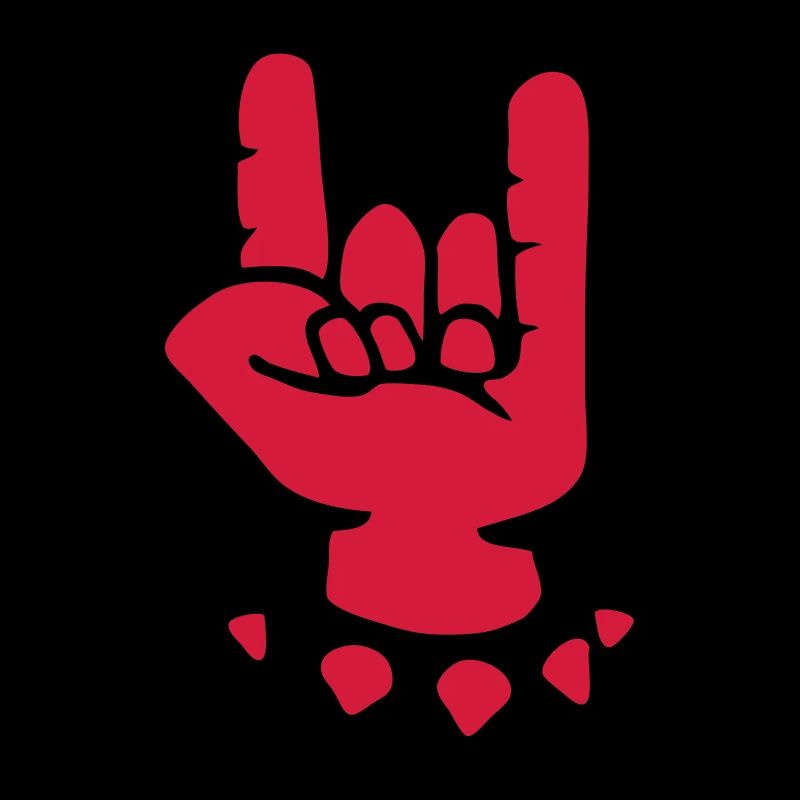 rock hand fork sign devil metal music anime fun