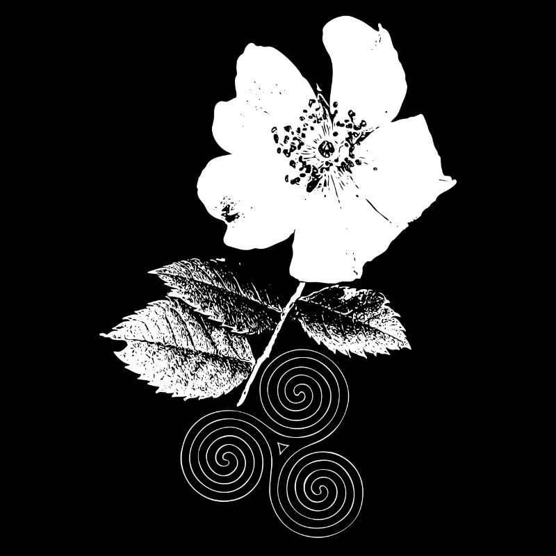 Wild Rose with Triskelion Spiral Trinity Flower