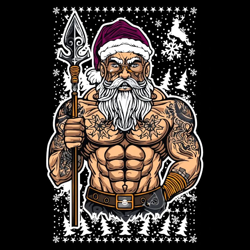 06 Böser Weihnachtsmann Mann Schneeflocken