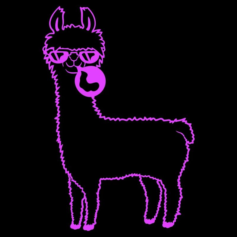 Llama chewing gum bubble bubble blowing alpaca