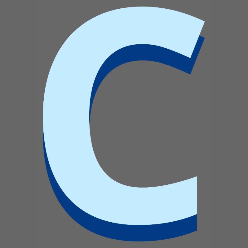 Pop und moderner blauer Buchstabe c