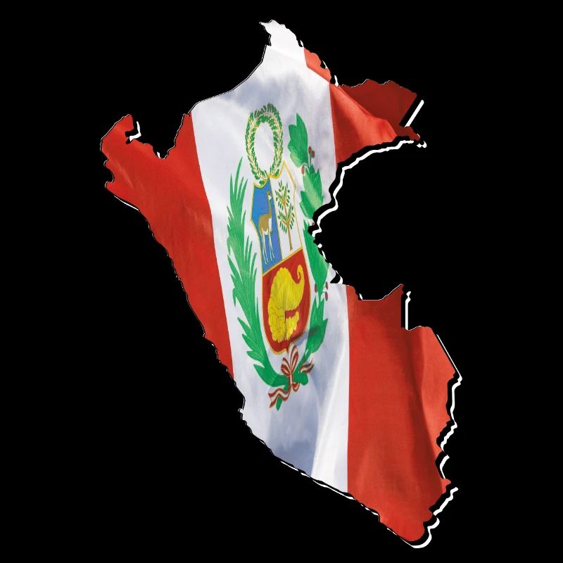 Peru Flagge in der Peru Landkarte