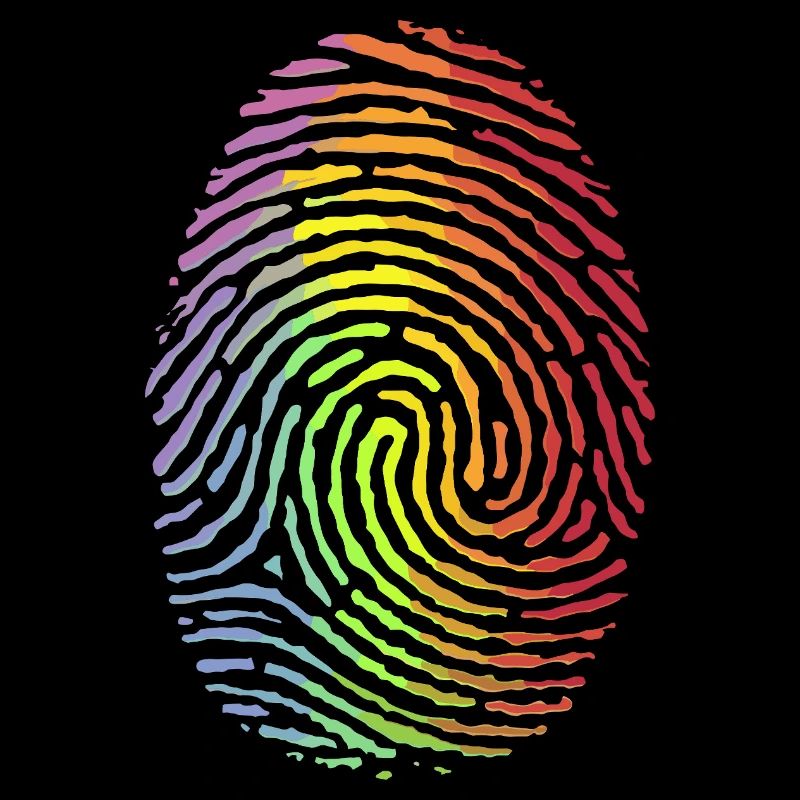 Empreinte digitale arc-en-ciel : Couleurs uniques