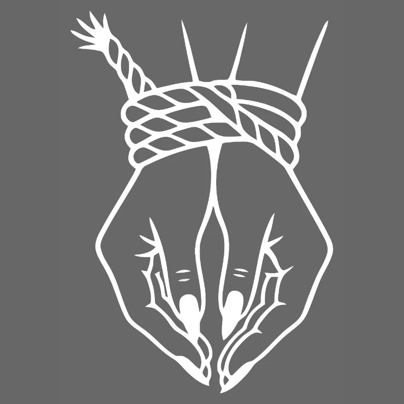 Illustration complexe de nœud de main et de corde