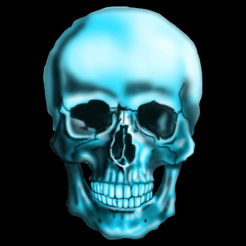 Blauer Schädel Neonprint