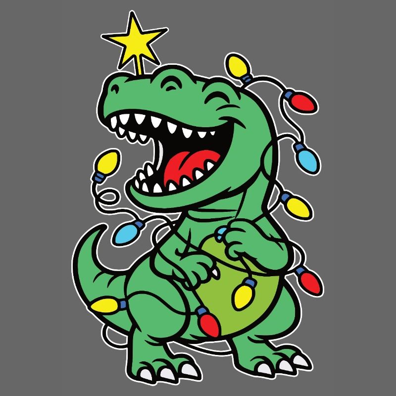 Imprimé élégant avec le sapin de Noël Dino « Tree Rex »