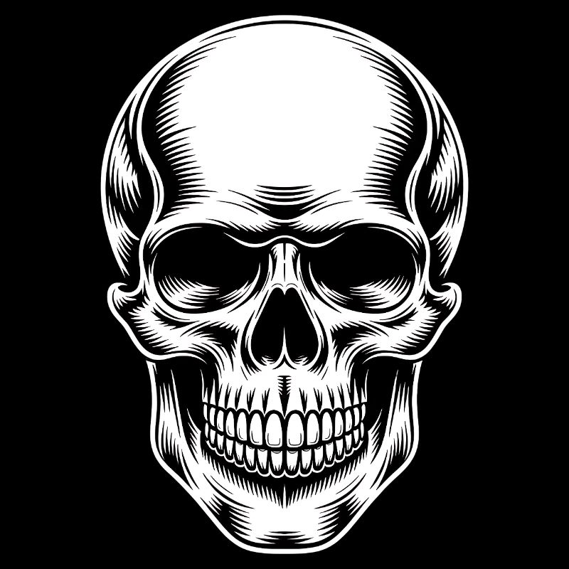 Skull Black and White Tattoo Style