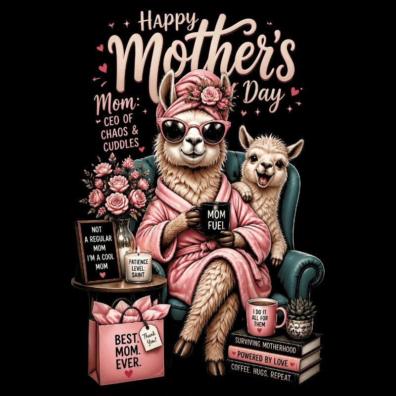 Llama Mama Gemütliche Blumen Kaffee – Muttertag