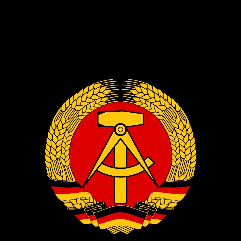 DDR Wappen mit schwarzer Schrift