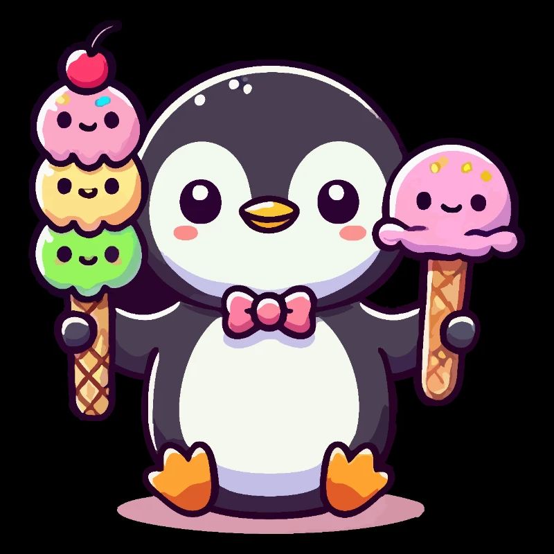 Pinguin mit Eis