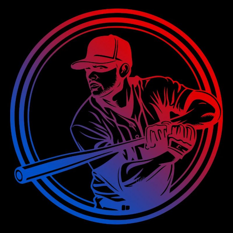 Silhouette de baseball coloré