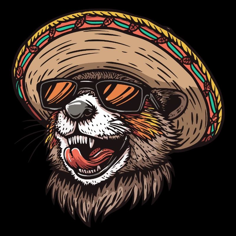 Beaver Comic Funny Sombrero