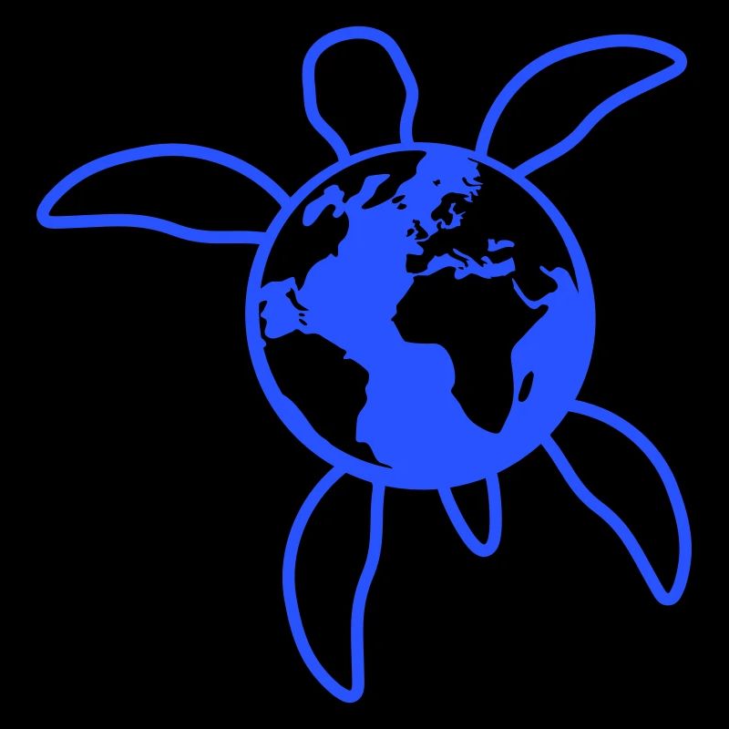 Water Turtle Earth Globe Planet Logo Icon