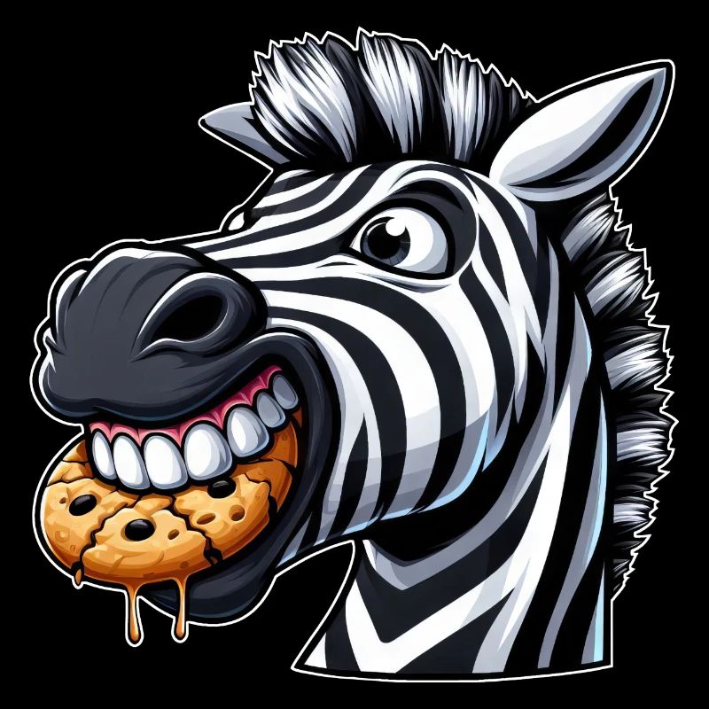 Dents de biscuit de dessin animé zèbre mignon