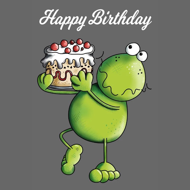 Frosch trägt Kuchen