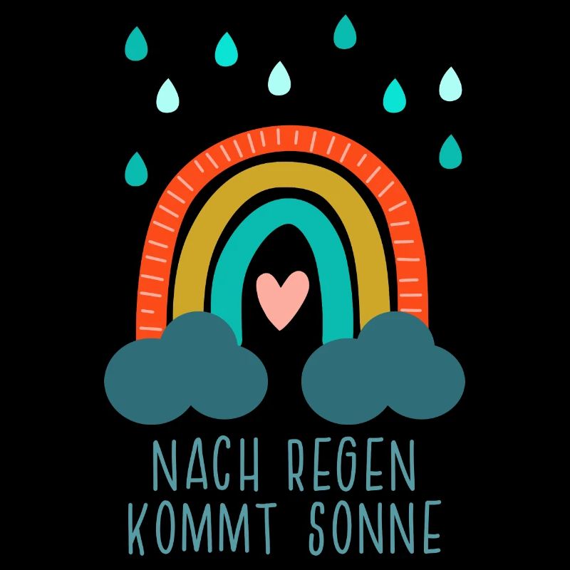 Nach Regen kommt Sonne - Regenbogen mit Herz