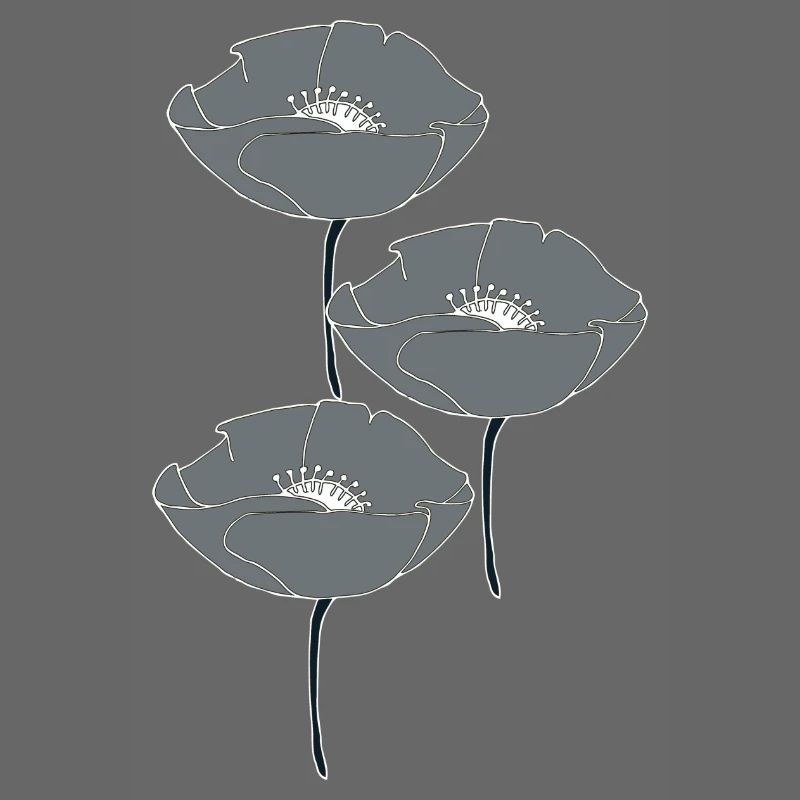mohnblumen grau