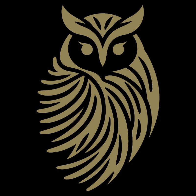 Minimalist Owl Abstract Silhouette