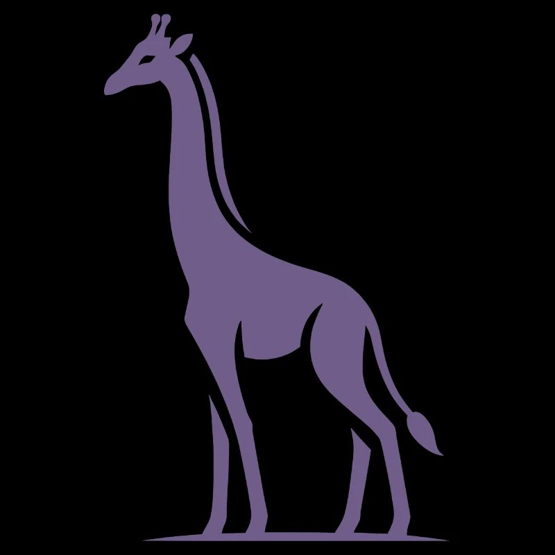 Silhouette minimaliste de girafe d’Afrique