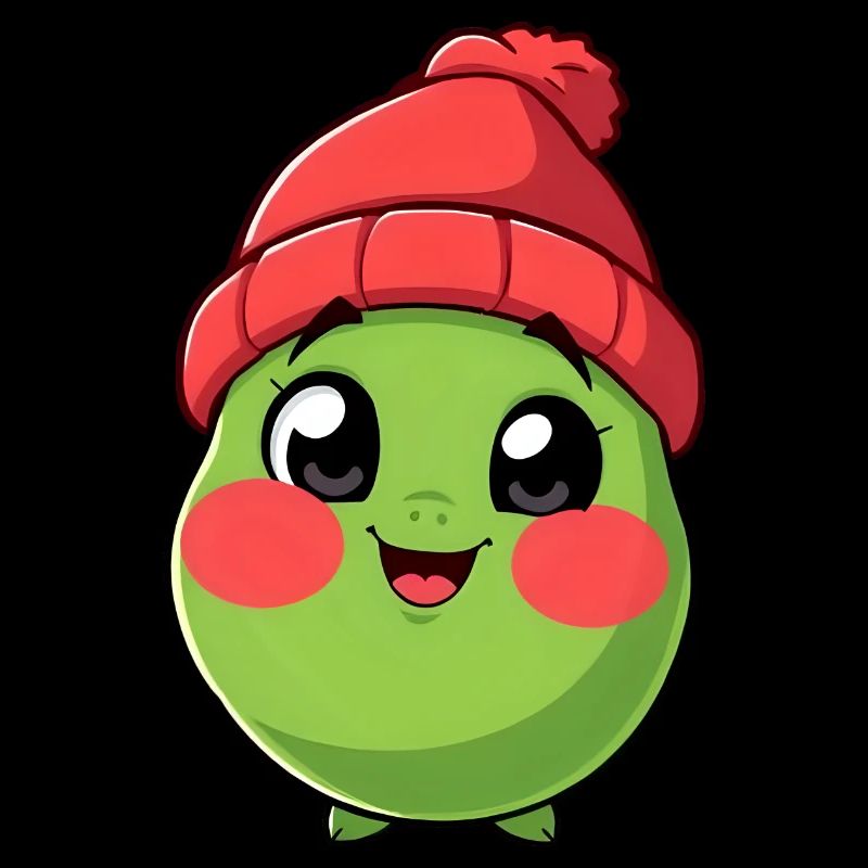Jouet Peapod mignon en peluche avec bonnet rouge