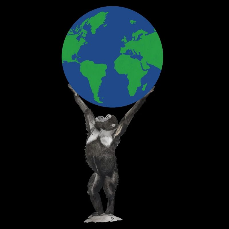 Monkey Earth Globe Ape Love Chimpanzee