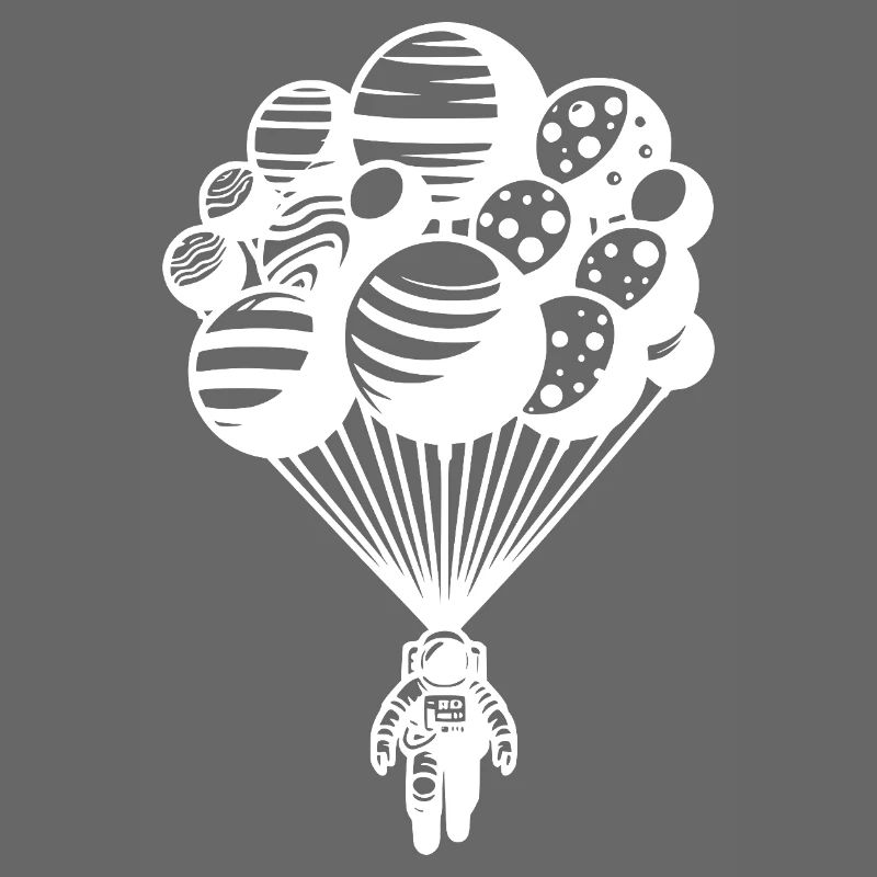 Astronaut im Kosmos mit schwebenden Planeten