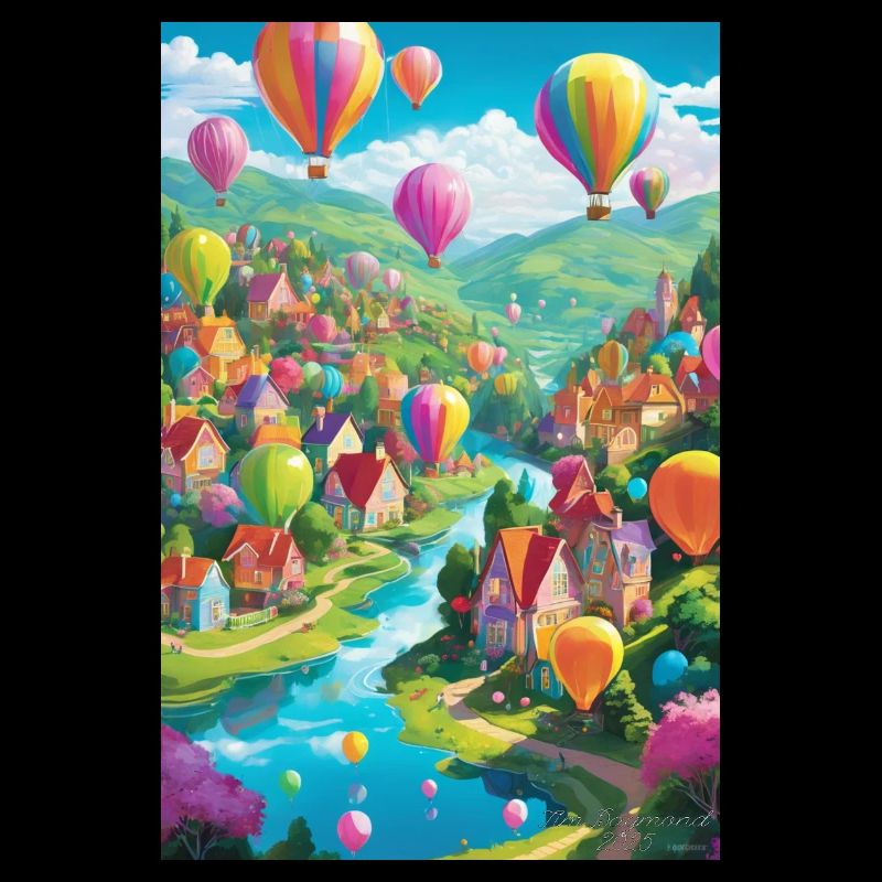 Panorama du village de ballons