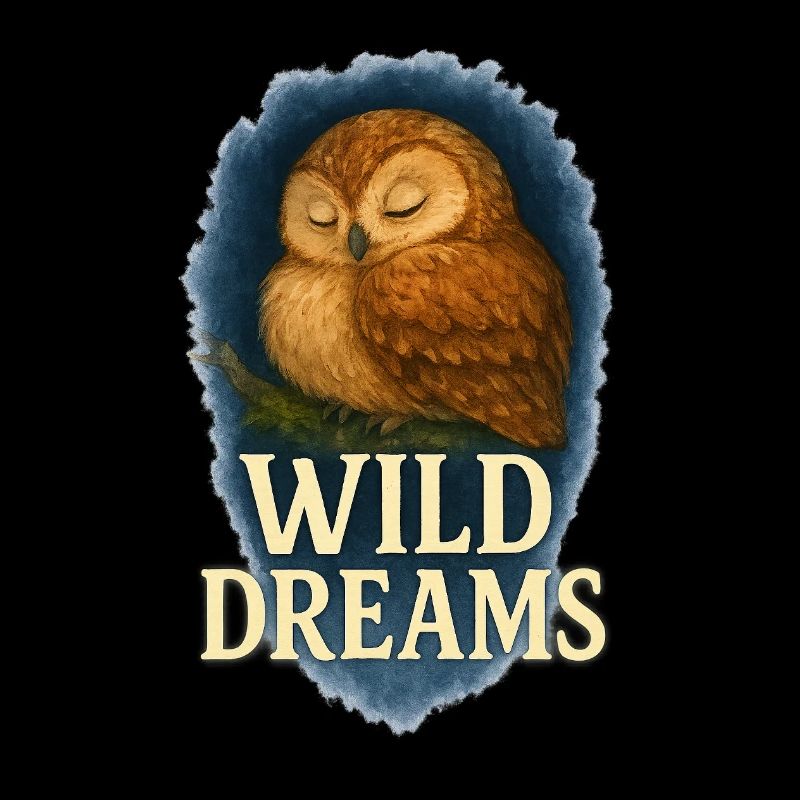 Wild Dreams – Schlafende Eule Aquarell Motiv