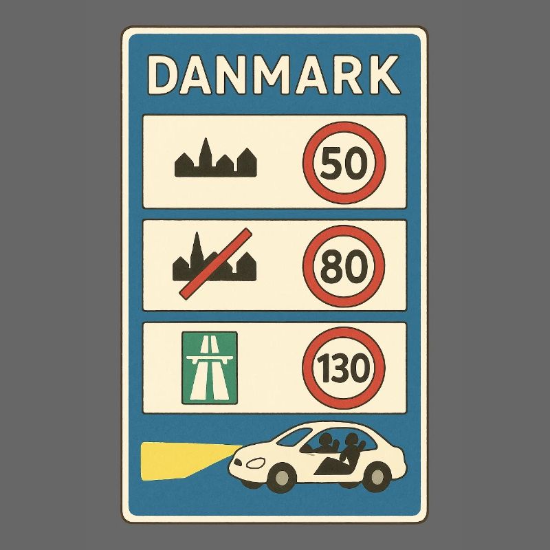 Danemark Panneau de règles de circulation Frontière