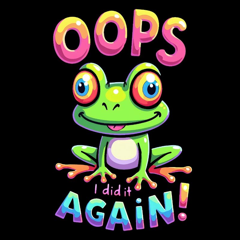 Grenouille colorée avec message optimiste