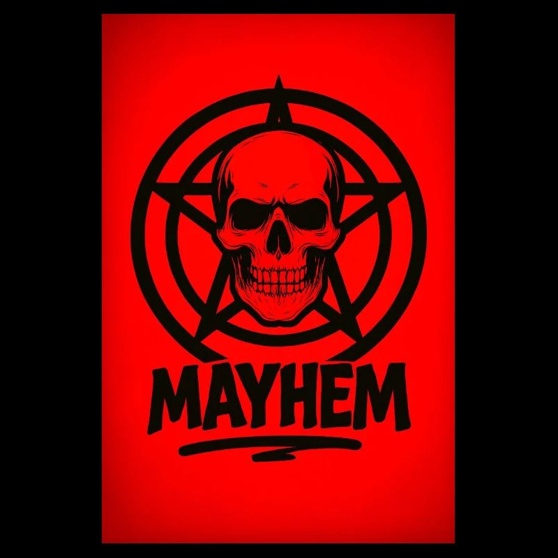 Mayhem Letters&Skull Logo