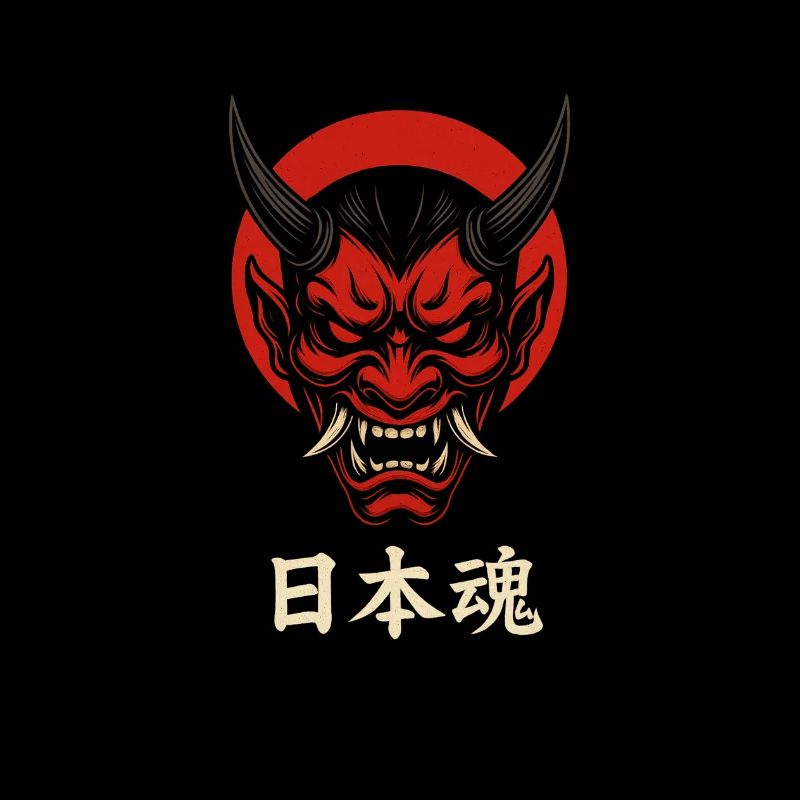 Oni Mask Japan Style - Design de samouraï agressif