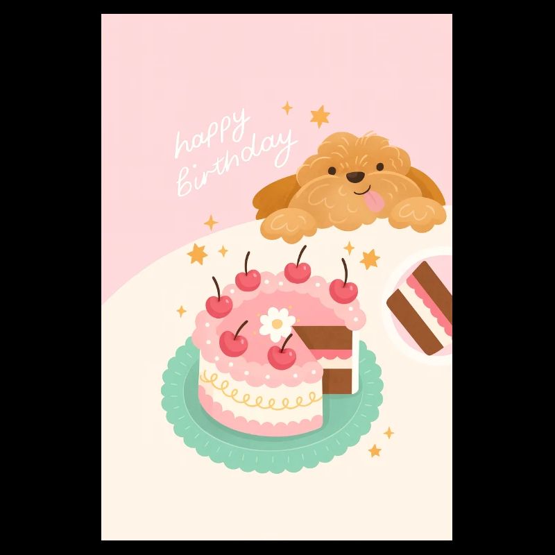 Gâteau anniversaire chien mignon