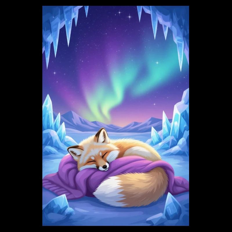 Nordlicht Fuchs im Eisreich