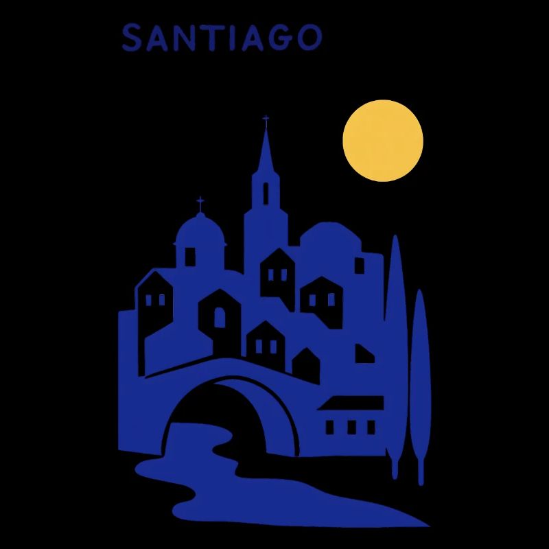 Silhouette de Santiago en soirée