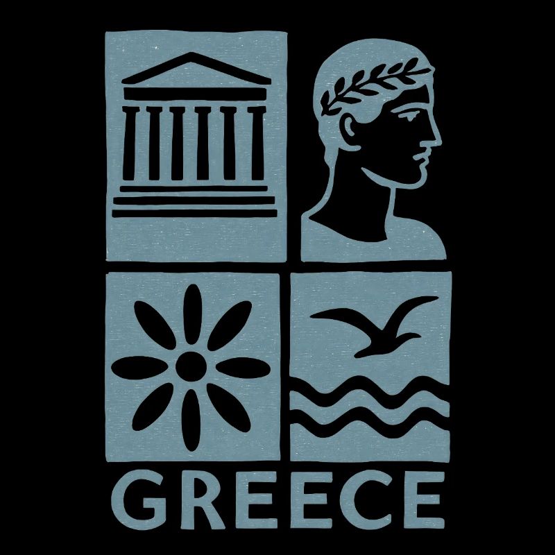 Greece Icons Square Design