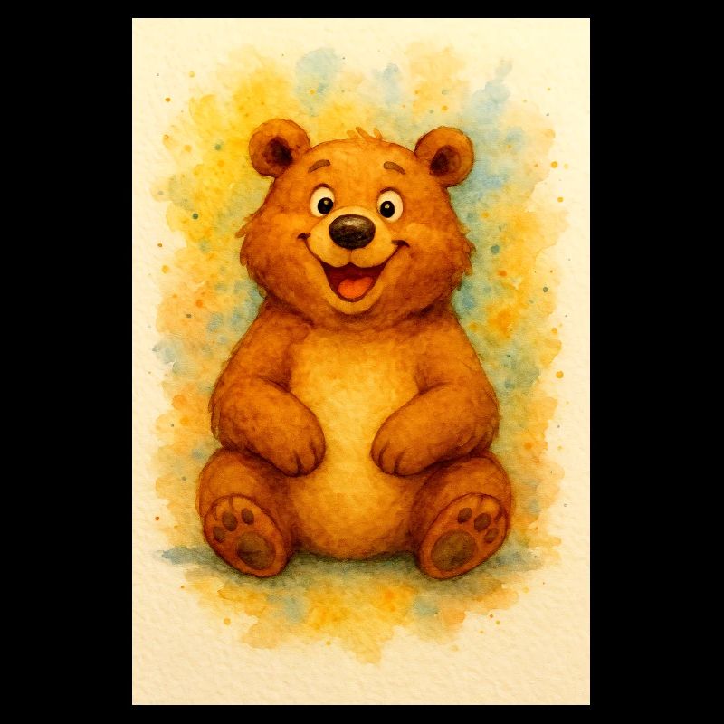 Joy Bear im Aquarell