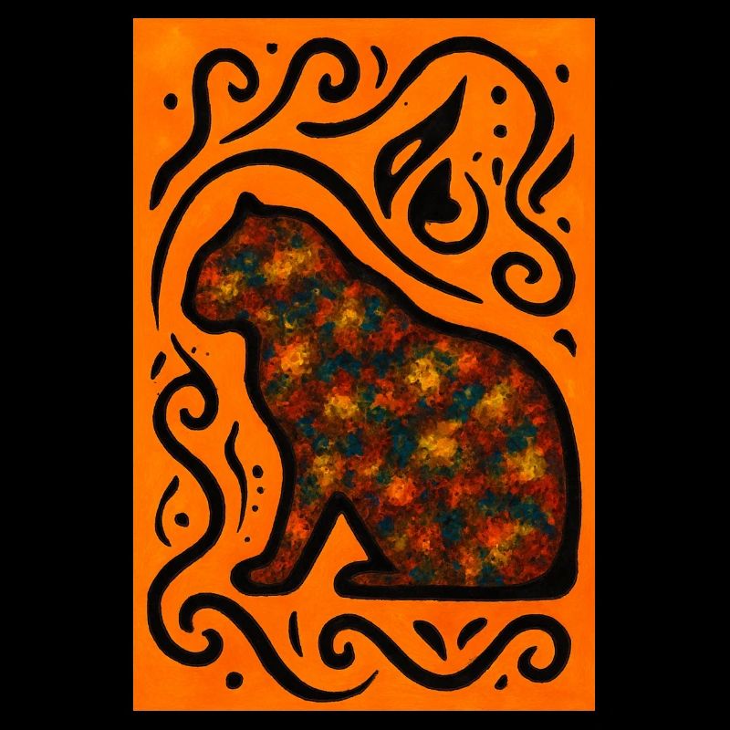 Chat Mystique Mandala Orange