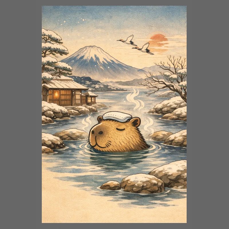 Onsen Capybara dans la Forêt d’Hiver