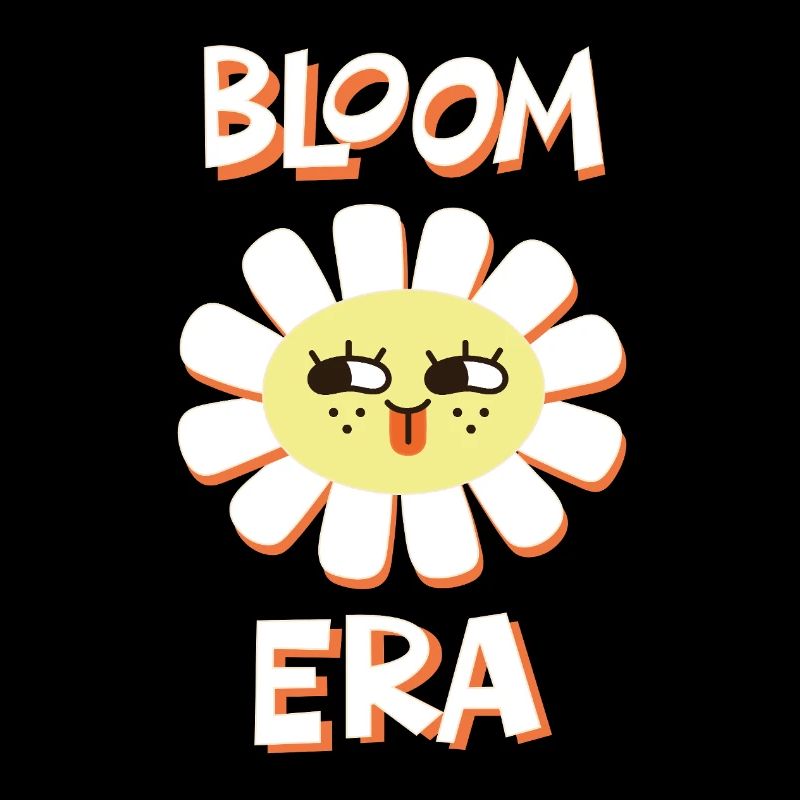 Bloom Era – Retro Cartoon Blume Spruch