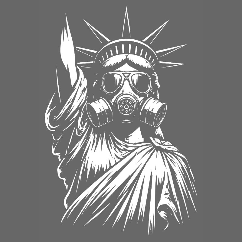 Freiheitsstatue mit Gasmasken-Design