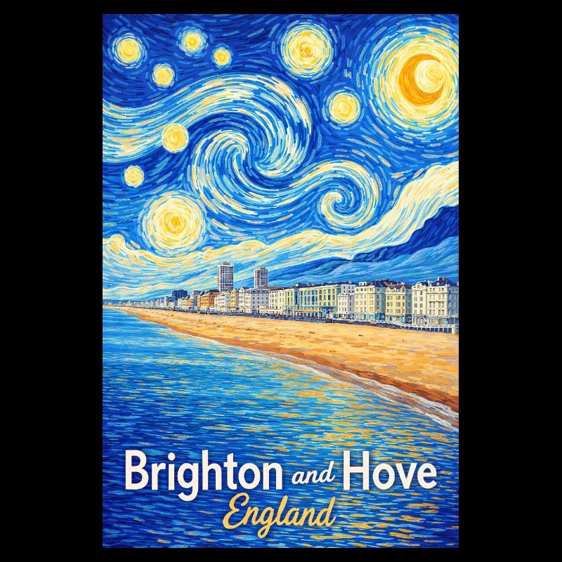 Brighton And Hove England Beach Starry Wave