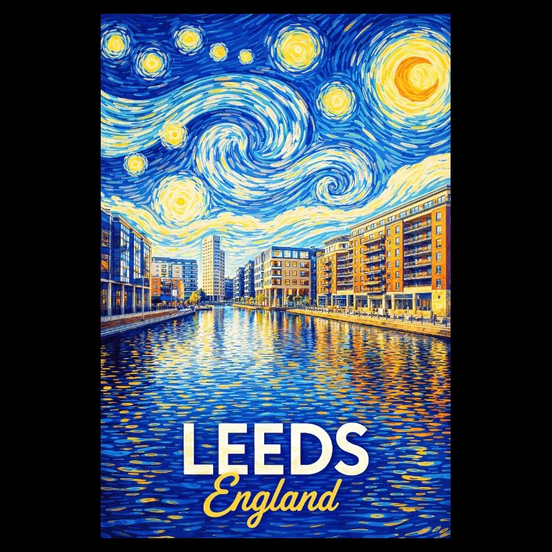 Leeds England Neon Starry Canal Magic