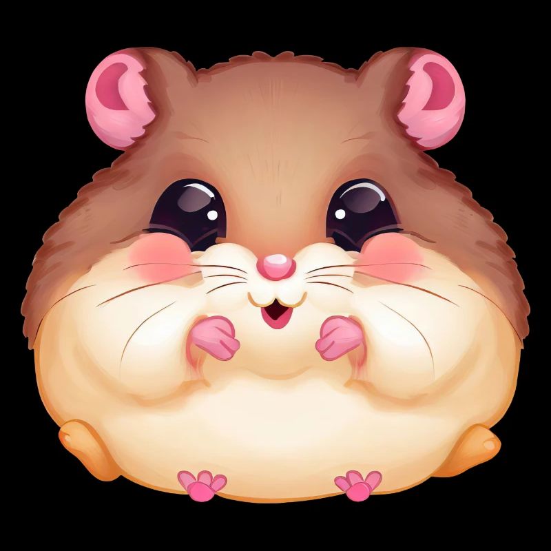 Cute hamster with full cheeks -